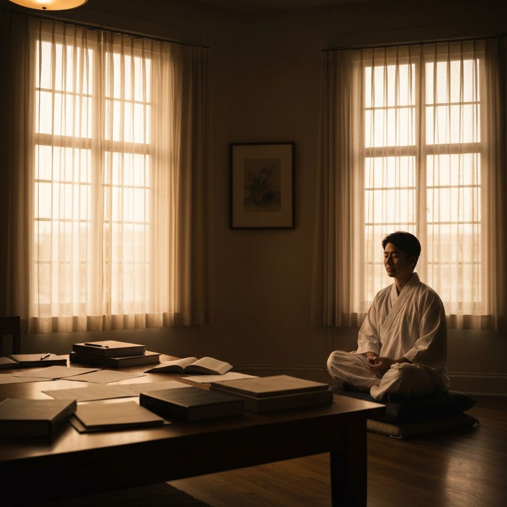 Peaceful meditation environment representing mental clarity